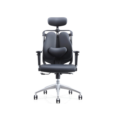parte girevole ergonomica di cuoio della sedia del back office 3D regolabile con la sella del poggiapiedi