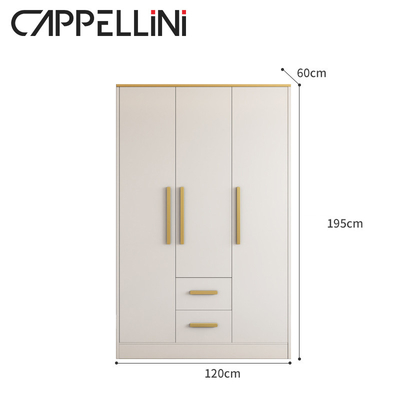 Guardaroba di stoccaggio della camera da letto di Multispace con la porta a battente dello specchio