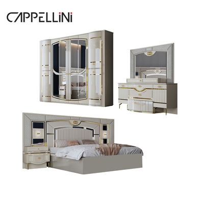 Alte qualità letto reale in doppia pelle moderno Mdf telaio lusso grandezza regina casa in legno completi mobili set camera da letto