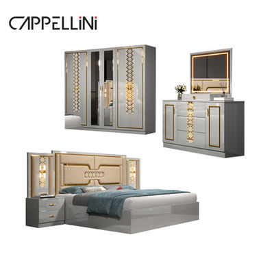 Home Camera padronale Letto in cuoio doppio King Size Ingrosso economico Moderno di lusso Regina in legno Mdf Set completo di mobili da letto
