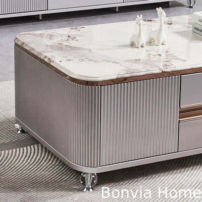 Moderno lusso soggiorno in legno centro tavolo da caffè mobili per la casa grande magazzino TV in ardesia di marmo e tavolo da caffè