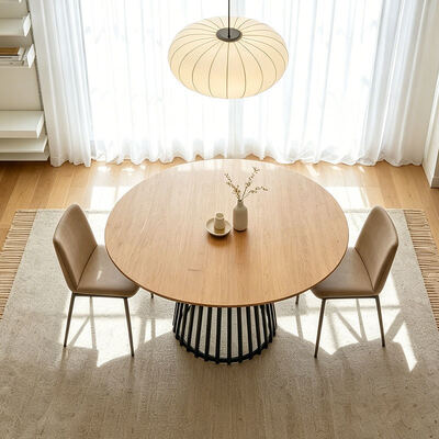 Tavolo da pranzo in stile minimalista rettangolo live edge Tavolo da pranzo in metallo base Arredamento da pranzo in legno Tavolo da pranzo moderno Set da 6 posti
