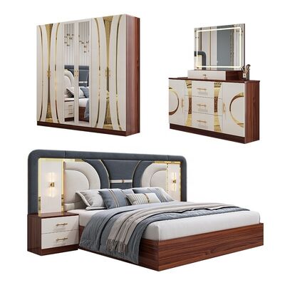 Set di mobili economici all'ingrosso per camera da letto turca con struttura in legno letto king size suite per camera da letto moderna di lusso per la casa
