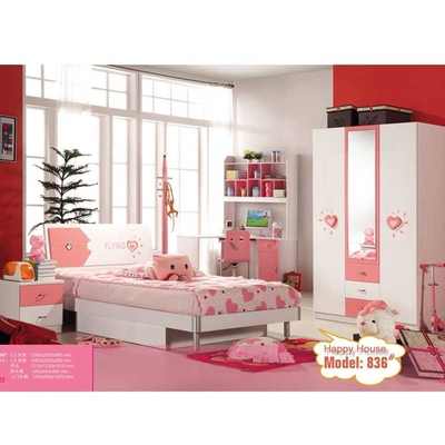 Mobilia rosa 836 della camera da letto dei bambini degli insiemi di camera da letto dei bambini di Cabrini