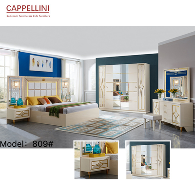 ODM dell'OEM di legno bianco degli insiemi di camera da letto del pannello di Cabrini dell'hotel domestico