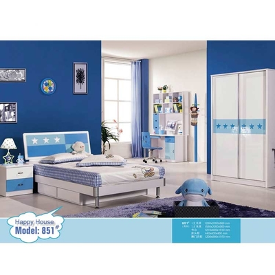 Prodotto chimico minimalista bianco blu dell'insieme di camera da letto dei ragazzi del ODM resistente