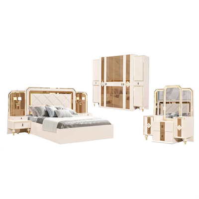 Letto di legno solido di Cappellini Villia con re di legno Size Bedroom Set del MDF dei cassetti