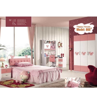 ODM dell'OEM rosa della mobilia della camera da letto dei bambini di legno solido della villa