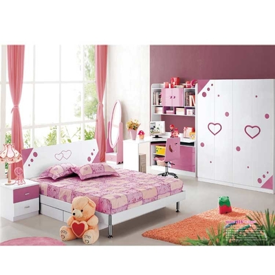 La mobilia di legno solida della camera da letto delle ragazze di rosa del MDF ha messo CBM 0,32