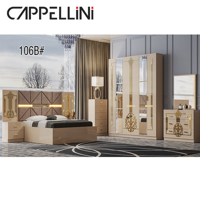 Re di legno Size Storage Bed del MDF dell'alta di camera da letto mobilia lucida turca degli insiemi