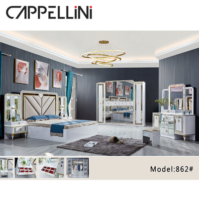 Re di legno Bed Oak Grey White Sets Full Size dell'apprettatrice della mobilia della camera da letto della casa del MDF