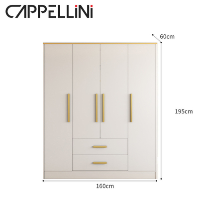 Guardaroba di stoccaggio della camera da letto di Multispace con la porta a battente dello specchio