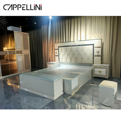 Letti di legno del dormitorio di re Size Up Holstered della mobilia degli insiemi di camera da letto del MDF