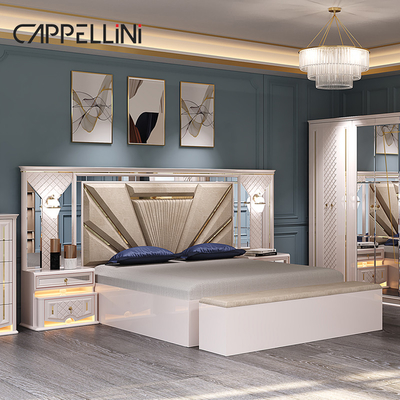 Moderno design Cornice in legno Double King Size Set letto di lusso Casa Classic Luxury Legno Mdf Set camera da letto completa Arredamento