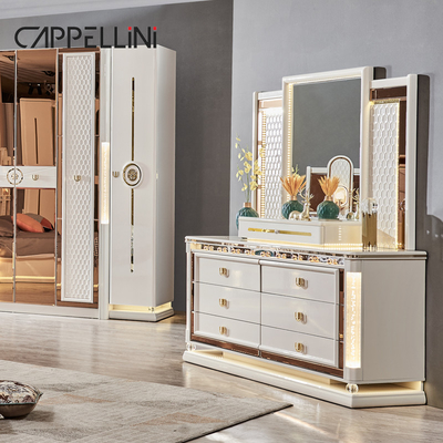 Luxury Royal Modern Wood Frame Double King Size Bed Headboard in pelle per la casa Classic Queen Arredamento in legno completo per camera da letto