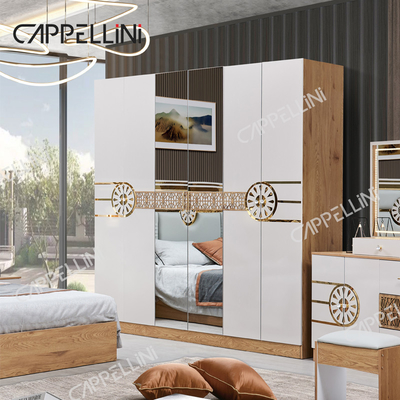 Letto moderno King Size Armadio turco Comodini 6 cassetti Casa Luxury Royale In Legno Set di mobili da letto