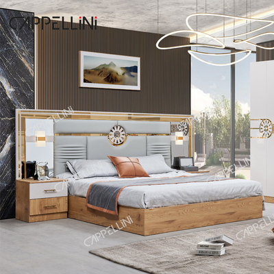 Letto moderno King Size Armadio turco Comodini 6 cassetti Casa Luxury Royale In Legno Set di mobili da letto