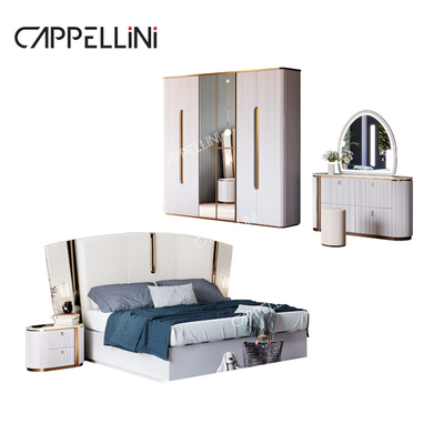 Moderna villa bianca in legno King Size Set letto camera da letto casa doppia regina di lusso Legno completi mobili camera da letto set