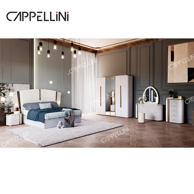 Moderna villa bianca in legno King Size Set letto camera da letto casa doppia regina di lusso Legno completi mobili camera da letto set