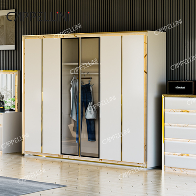 Testa di cuoio bianco contemporanea Legno King Size Letto Casa Doppio Moderno Luxury Legno Mdf Set di mobili per camera da letto completa