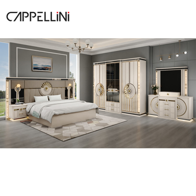Modern Luxury Legno King Size Letto in pelle Set doppio Master Room Home Queen Full Mdf Set di mobili per camera da letto in legno