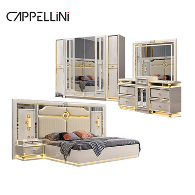 Luxury Legno Cornice King Size Letto in pelle Set camera da letto Casa doppia Regina Legno Moderno Full Set Mobile camera da letto