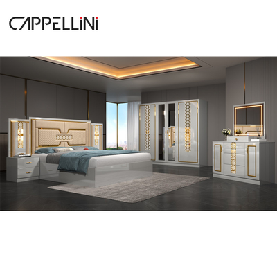 Home Camera padronale Letto in cuoio doppio King Size Ingrosso economico Moderno di lusso Regina in legno Mdf Set completo di mobili da letto