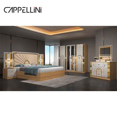 Ingrosso Home Master Room King Size Letto matrimoniale moderno di lusso in pelle di legno Mdf Full Queen Set di mobili da letto economici