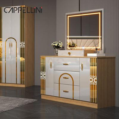 Ingrosso Home Master Room King Size Letto matrimoniale moderno di lusso in pelle di legno Mdf Full Queen Set di mobili da letto economici