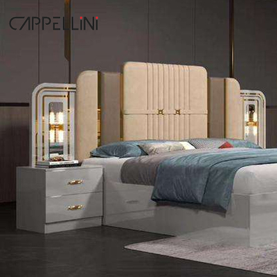 Cappotto in pelle moderna a basso costo Letto Queen Size Casa Appartamento Doppia Camera Master Legno Full King Set Arredamento Camera da letto