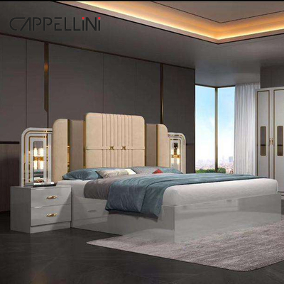 Cappotto in pelle moderna a basso costo Letto Queen Size Casa Appartamento Doppia Camera Master Legno Full King Set Arredamento Camera da letto