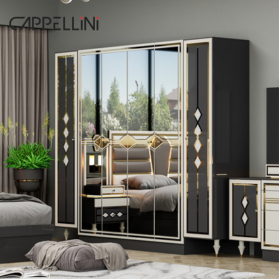 In legno moderno doppio cuoio king size set letto per la casa mobili modulari in legno queen completo set camera da letto di lusso mobili