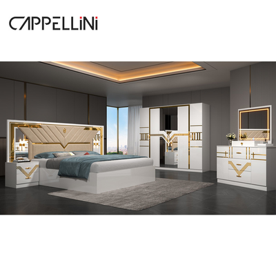 Foshan all'ingrosso Set completo King Size Letto in pelle Camera da letto doppia in legno Casa economica Regina Moderna Set di camera da letto di lusso Arredamento