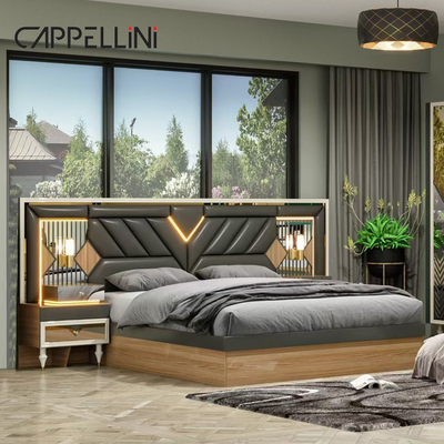 Cornice di legno americano doppio cuoio king size letto casa camera padrona suite di legno a buon mercato completi mobili da letto moderni