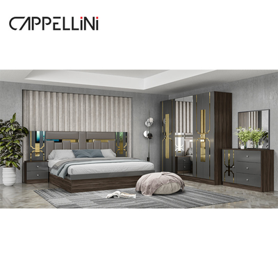 Foshan prezzo all'ingrosso King Size Camera da letto in pelle di legno Casa moderna lusso economico Full Mdf Set di mobili da letto
