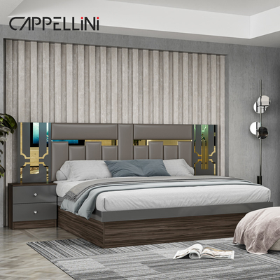 Foshan prezzo all'ingrosso King Size Camera da letto in pelle di legno Casa moderna lusso economico Full Mdf Set di mobili da letto