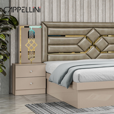 Prezzo economico taglia regina capocappotto in legno Letto in pelle moderno Suite rom lussuosa taglia re Mdf Set di mobili per camera da letto completa