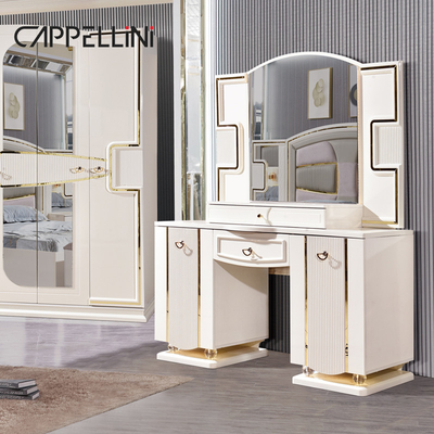 Prezzo all'ingrosso King Size Doppio Letto in Pelle Suite Master Room Home Bianco Full Wooden Mdf Luxury Bedroom Furniture Set