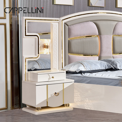 Prezzo all'ingrosso King Size Doppio Letto in Pelle Suite Master Room Home Bianco Full Wooden Mdf Luxury Bedroom Furniture Set