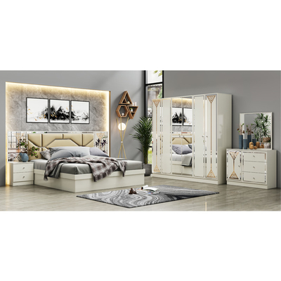 Nuovo design all'ingrosso Set camera letto matrimoniale in legno Casa di lusso Cornice in legno Barato King Size Mobili moderni Set camera da letto