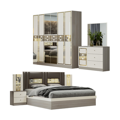 Contemporaneo Piano di legno semplice King Size Letto Camera padronale Completa Casa doppia Luxury Modern Bedroom Furniture Set