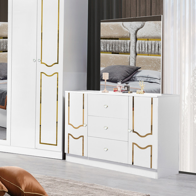 Grande lucentezza Bianco Cornice in Legno Doppio Letto Suite Luxury King Size Moderno Design Mdf Full Set Arredamento Camera