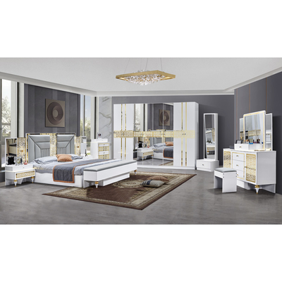 Ingrosso Casa Francese Cornice in Legno Camera Master Camera Doppio Set Camera Da Letto Moderna In Legno King Size Arredamento Da Camera Di Lusso