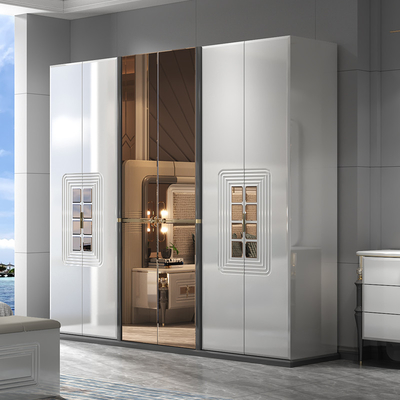 Alte qualità moderno doppio telaio in legno King Size Letto Legno illuminato Testa della testa Camera padronale Luxury Full bedroom furniture set