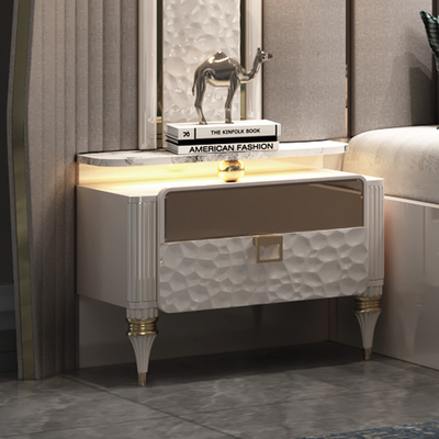 Nuovo design Moderno Headboard illuminato Legno King Size Set camera da letto doppio telaio di legno completo Luxury Home Arredamento Set camera da letto