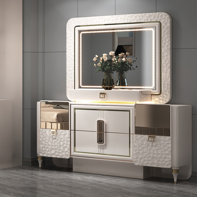 Nuovo design Moderno Headboard illuminato Legno King Size Set camera da letto doppio telaio di legno completo Luxury Home Arredamento Set camera da letto
