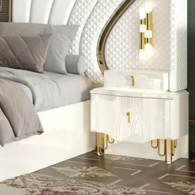OEM all'ingrosso Bianco Reale di lusso Doppio letto King Size Camera padronale Moderna Casa Cornice di legno Set di mobili per camera da letto completa
