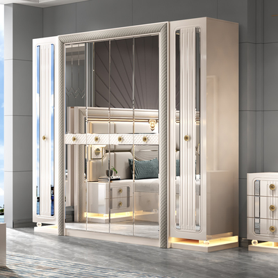 Moderna struttura in legno di lusso doppio letto king size set villa casa master room regina pelle in legno Mdf completi mobili set camera da letto
