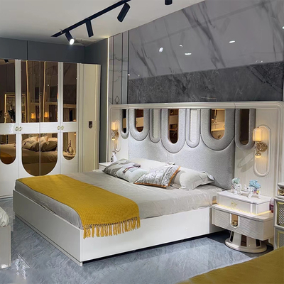 Nuovo design all'ingrosso Legno doppio King Size Letto Suite In Legno Cornice Moderna Arredamento In Legno Luxury Home Set Camere da letto