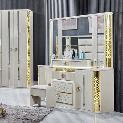 Moderna villa di lusso In legno cornice king size letto casa reale classica legno Regina doppia pelle completo set di mobili camera da letto